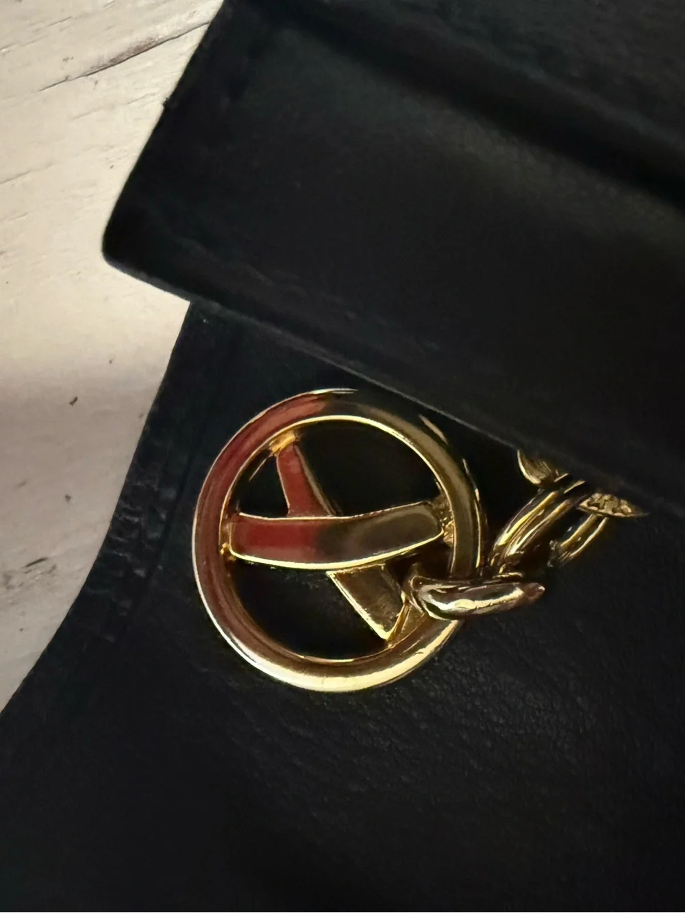 Very Rare Beautiful Vintage HTF Black Leather Paloma Picasso